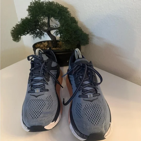 Hoka Women's Arahi 3 Athletic Shoes - Blue and Peach - Picture 3 of 5